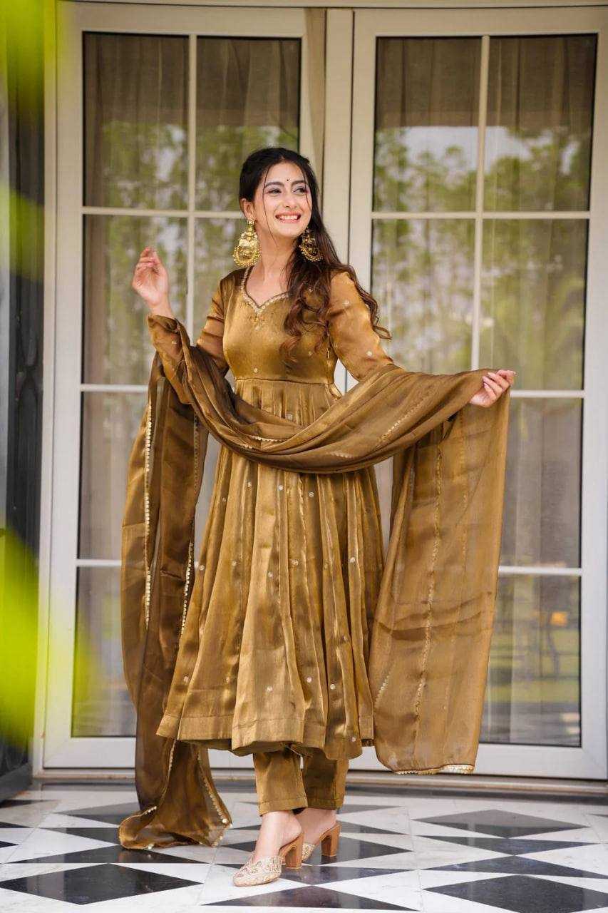 Ynf Jimmy Choo RIN162 5897 Gowns Wholesale Fancy Gowns Anarkali Gown Silk Gowns Manufacturer