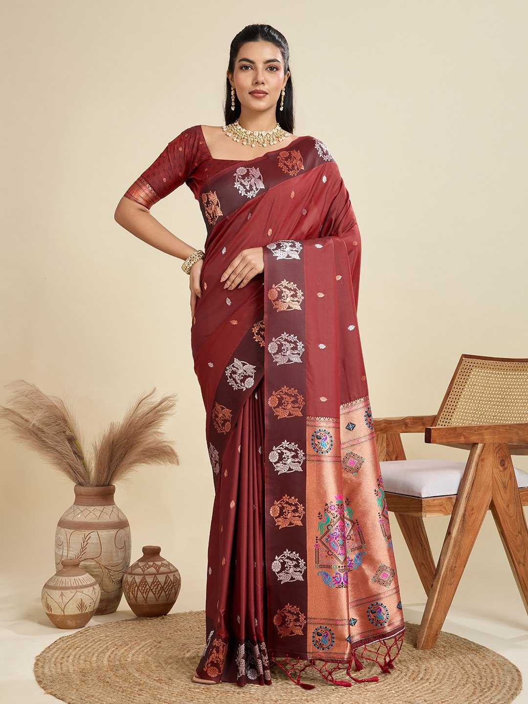 Ynf Kanjivaram Silk KESH505 BANARASI PAITHANI 6 Sarees Wholesale Designer Sarees Party Wear Sarees Fancy Sarees Manufacturer