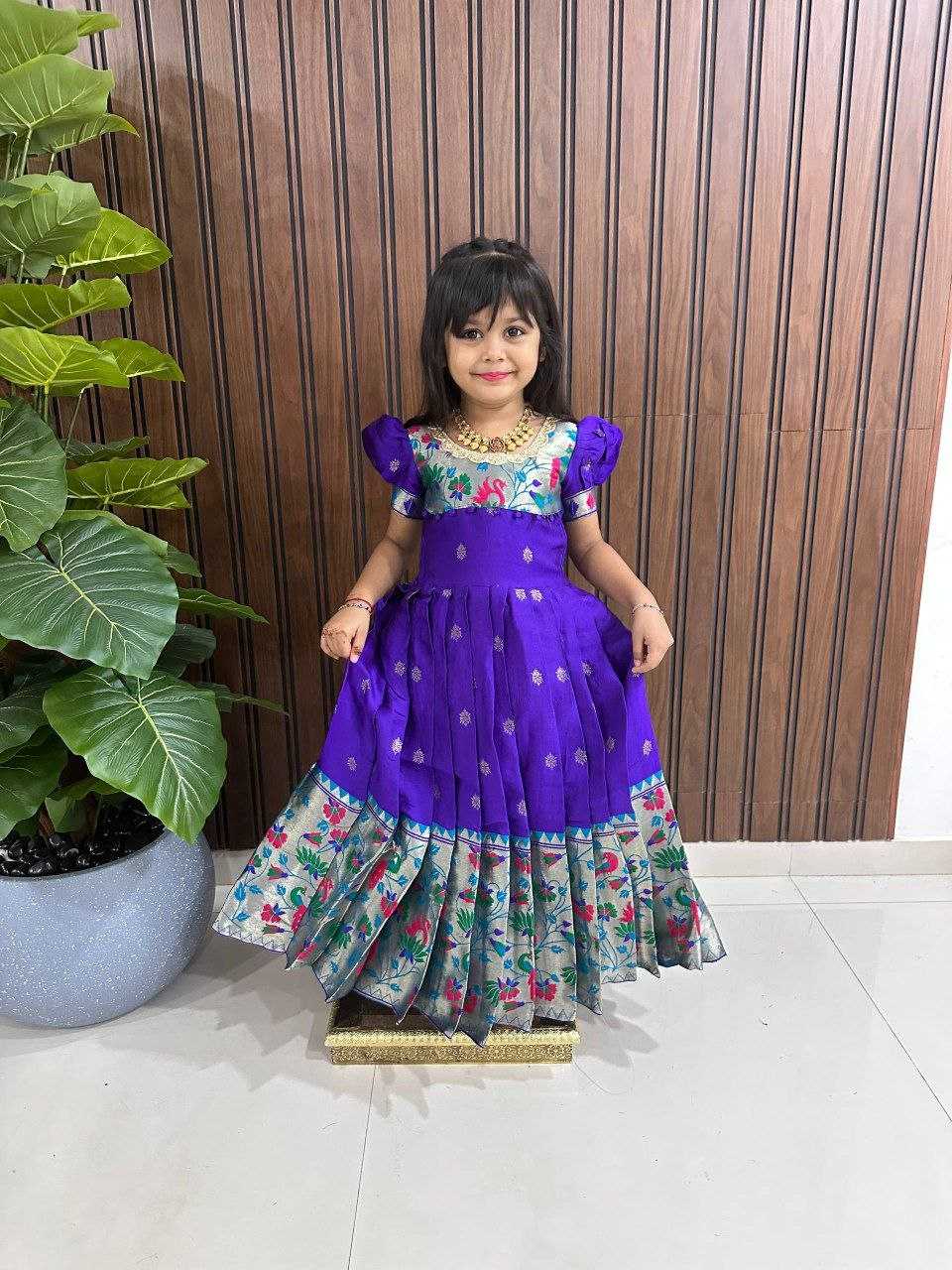 Ynf Kanjivaram Silk RIN161 RAKHI Kids Wear Wholesale Kids Gown Kids Traditional Outfits Kids Silk Dress Manufacturer
