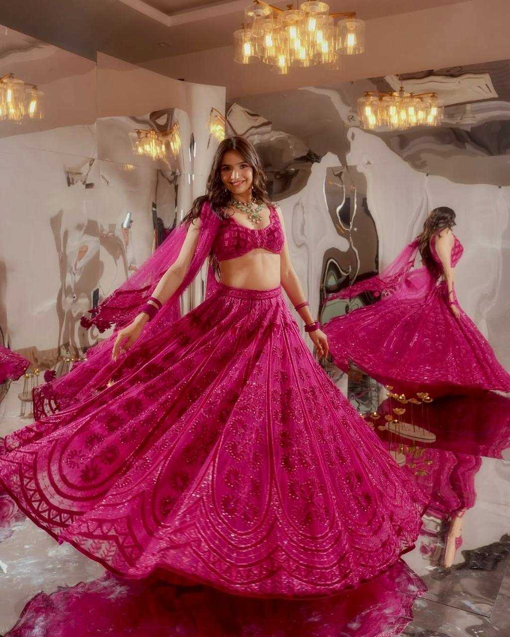 Ynf Kasturi Silk RIN213 H88 Lehengas Wholesale Sequins Lehenga Manufacturer