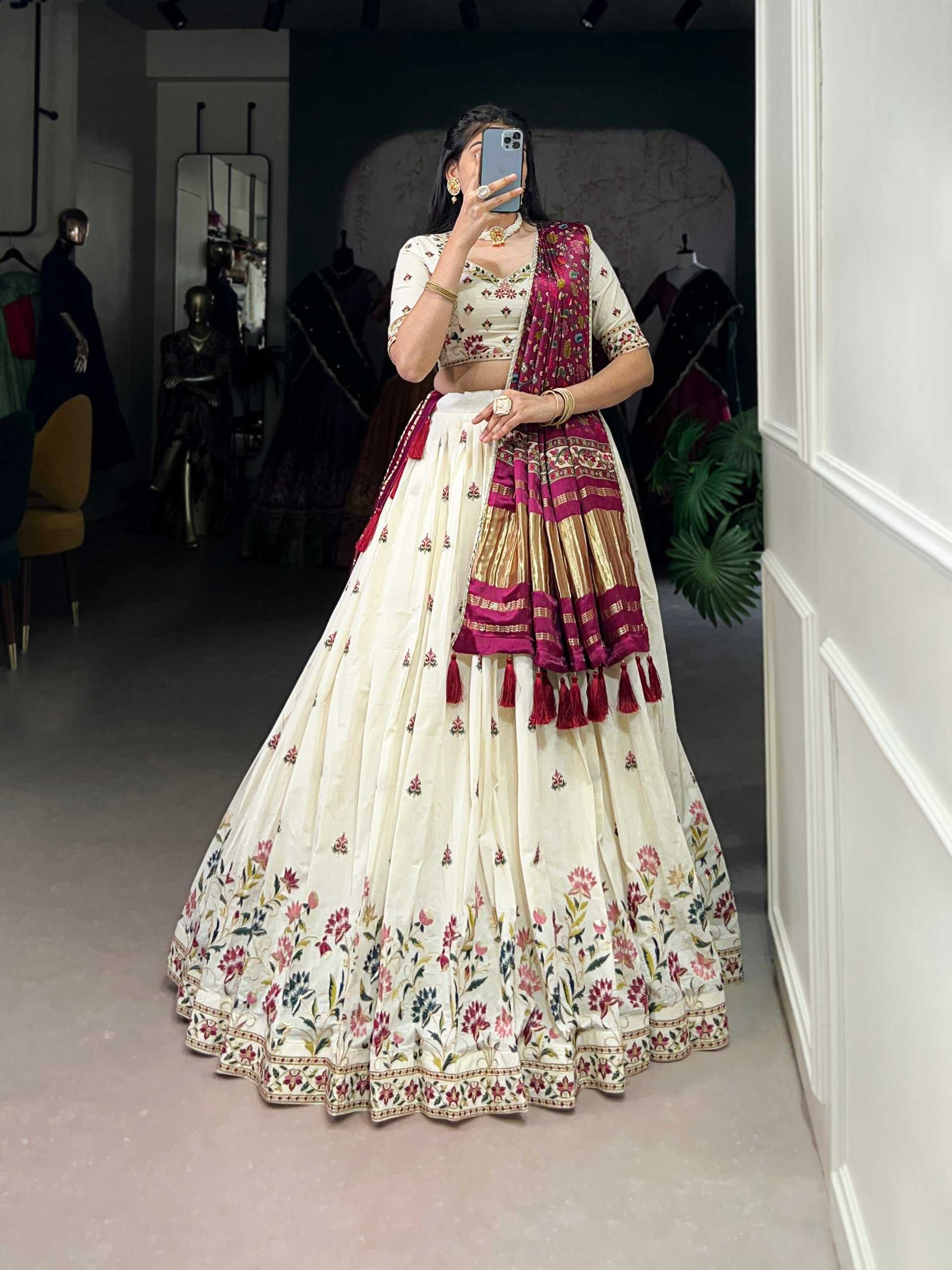 Ynf Khadi Cotton KESH134 1437 Lehengas Festive Collections Wholesale Embroidered Lehenga Sequins Lehenga Lehenga With Blouse Manufacturer