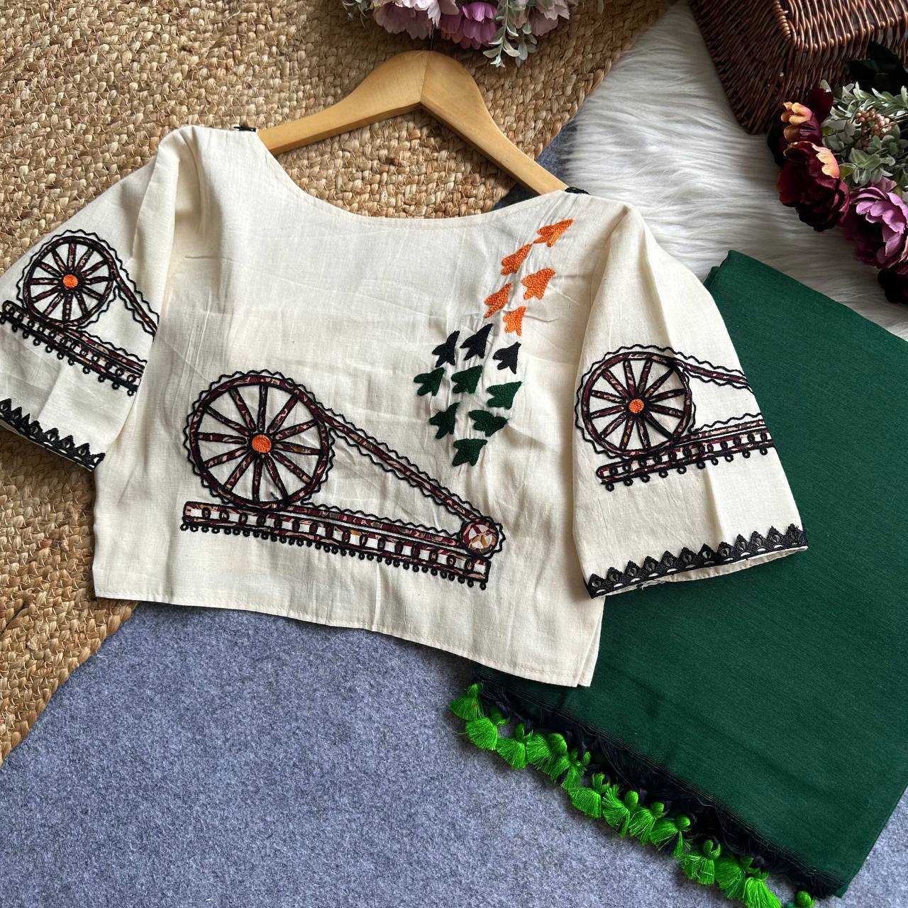Ynf Khadi Cotton KESH388 Hk6 Readymade Blouses Festive Collections Wholesale Cotton Blouse Independence Day Collections Manufacturer