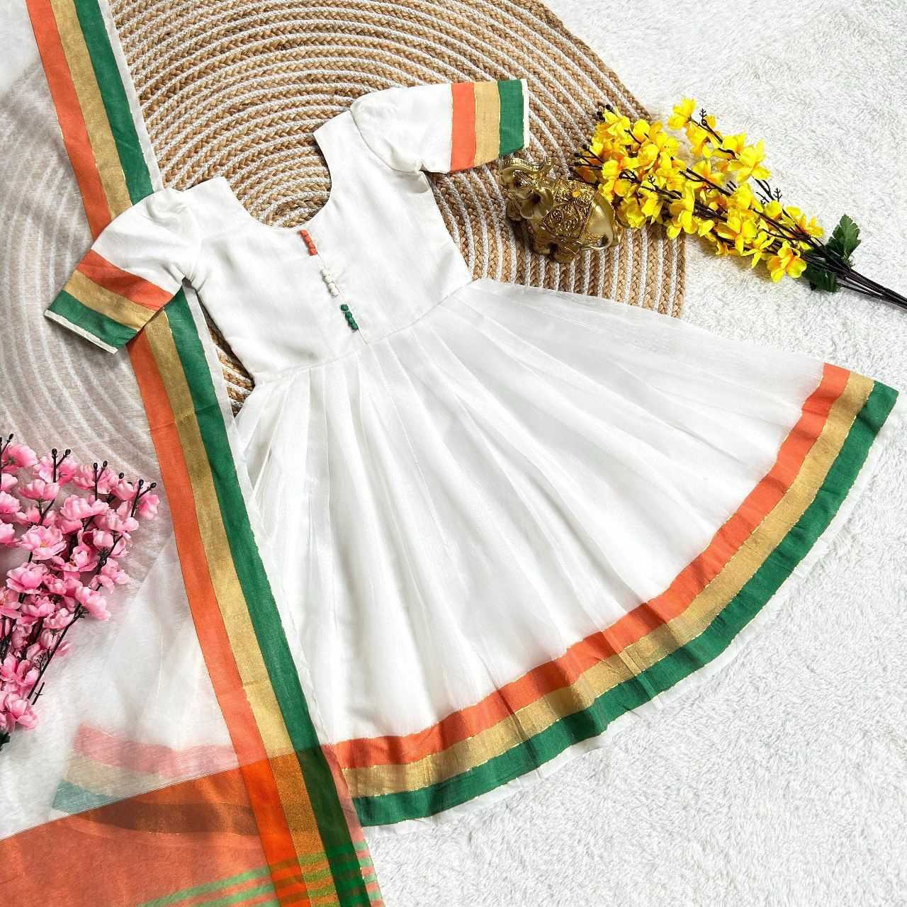 Ynf Khadi Cotton KESH493 15th August Kids Wear Wholesale Kids Gown Kids Ethnic Gowns Manufacturer