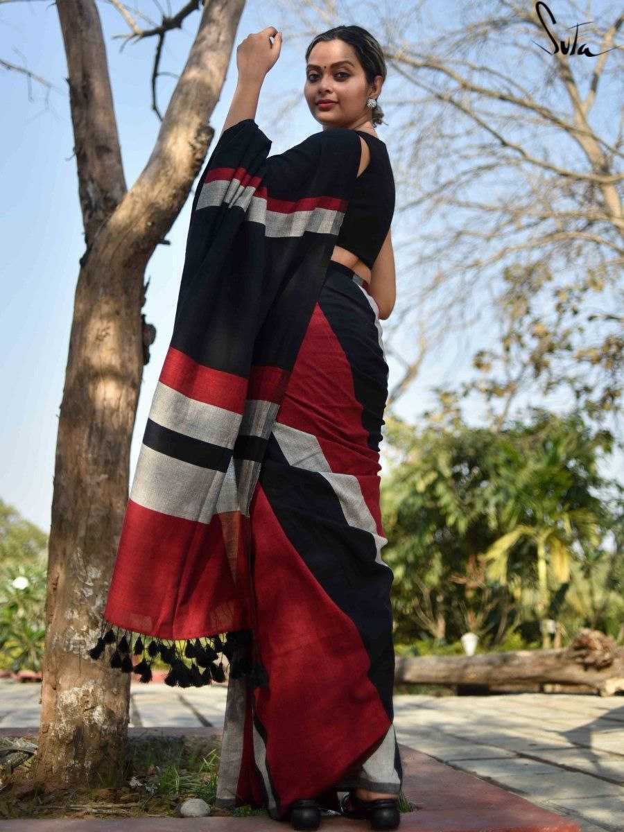Ynf Khadi Cotton KESH525 MULTICOLOR KHADI Sarees Wholesale Cotton Sarees Lightweight Sarees Manufacturer