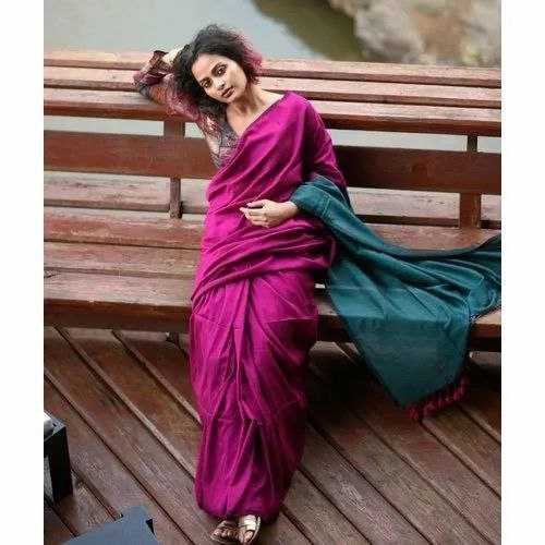 Ynf Khadi Cotton RIN216 pyor khadi cotton Contrast Sarees Wholesale Ladies Sarees Cotton Sarees Office Wear Sarees Manufacturer