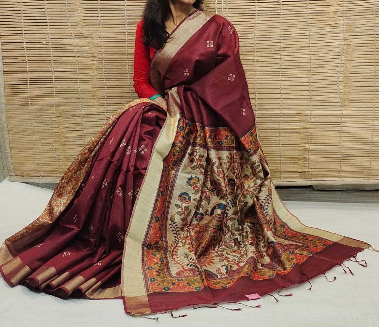 Ynf Khadi KESH532 MULLAI TUSSAR 201 Silk Sarees Wholesale Khadi Silk Sarees Printed Silk Saree Fancy Printed Silk Sarees Manufacturer
