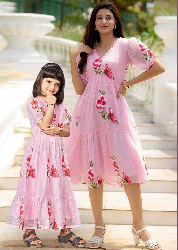 Ynf Kota Checks RIN131 1301 Mother & Daughter Combo Wholesale Mother Daughter Matching Gowns Manufacturer
