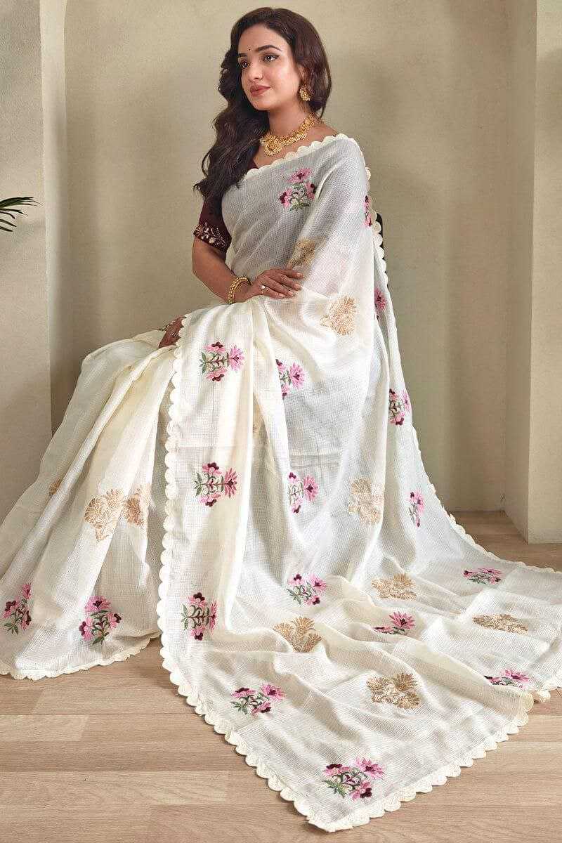 Ynf Kota Chex KESH487 Unique Look Sarees Wholesale Embroidered Sarees Cutwork Saree Manufacturer