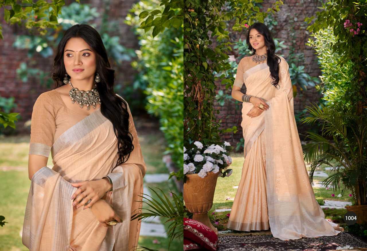 Ynf Linen KESH112 733-Lotus Sarees Wedding Collections Festive Collections Wholesale Linen Sarees Festive Sarees Sarees With Blouse Manufacturer