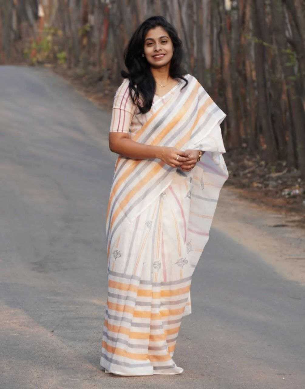 Ynf Linen KESH518 4334 Sarees Wholesale Printed Sarees Cotton Linen Sarees Linen Sarees Manufacturer