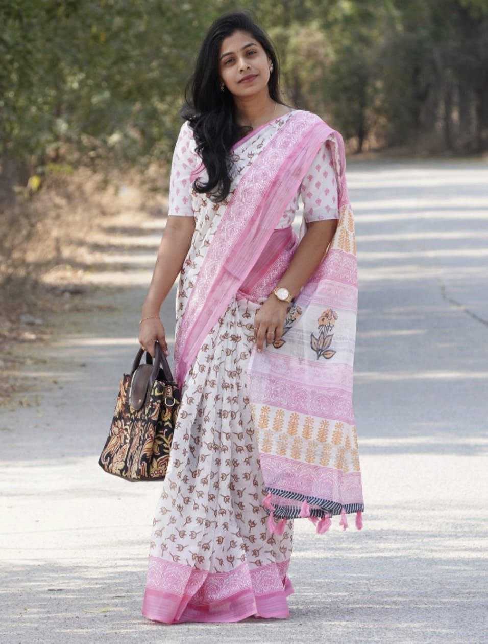 Ynf Linen KESH518 4359 Sarees Wholesale Printed Sarees Cotton Linen Sarees Linen Sarees Manufacturer