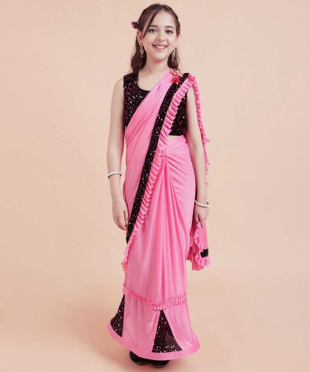 Ynf Lycra KESH461 43 Kids Wear Wholesale Kids Saree Dress Manufacturer