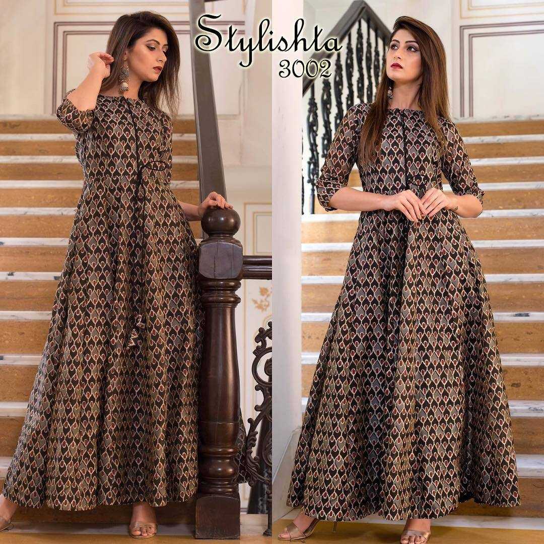 Ynf Maslin RIN131 3002 Gowns Wholesale Printed Gowns Long Gowns Manufacturer