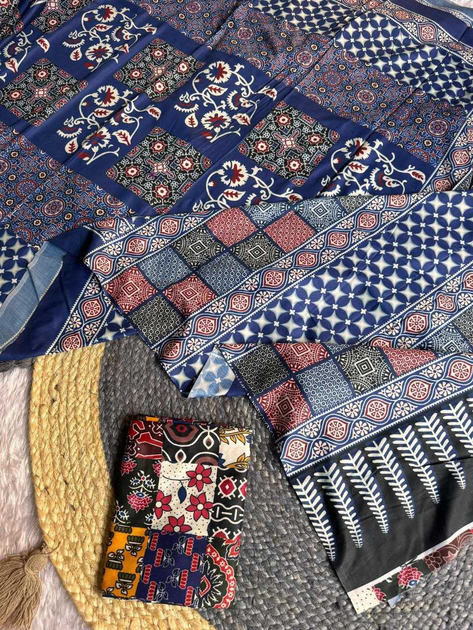 Ynf Muslin Cotton KESH518 4326 Sarees Wholesale Printed Sarees Ajrakh Sarees Office Wear Sarees Manufacturer