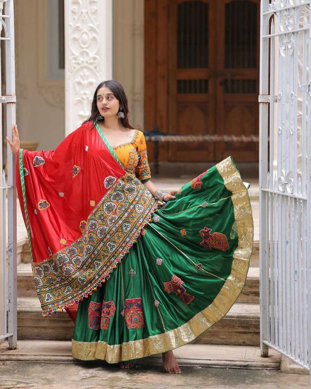Ynf Muslin Cotton RIN207 1560 Lehengas Festive Collections Wholesale Mirror Work Lehenga Navratri Chaniya Choli Manufacturer