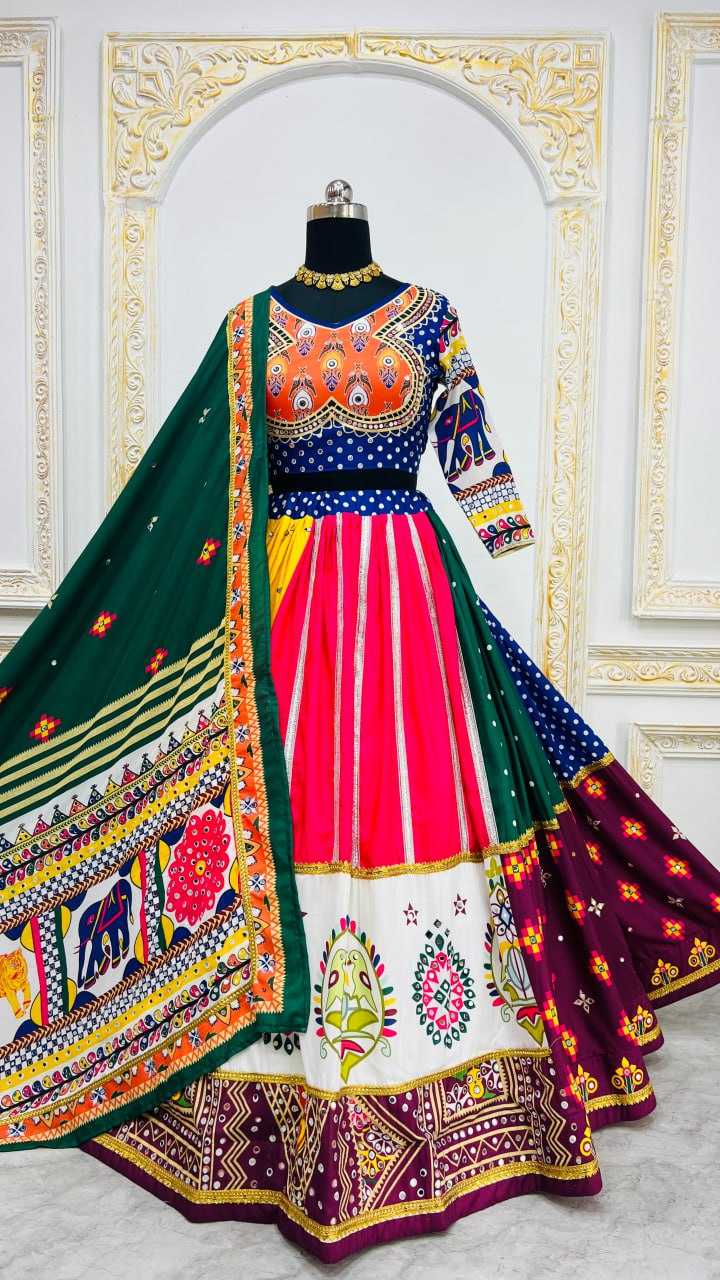Ynf Muslin Cotton RIN207 1564 Lehengas Festive Collections Wholesale Fancy Lehenga Printed Lehenga Mirror Work Lehenga Navratri Chaniya Choli Manufacturer
