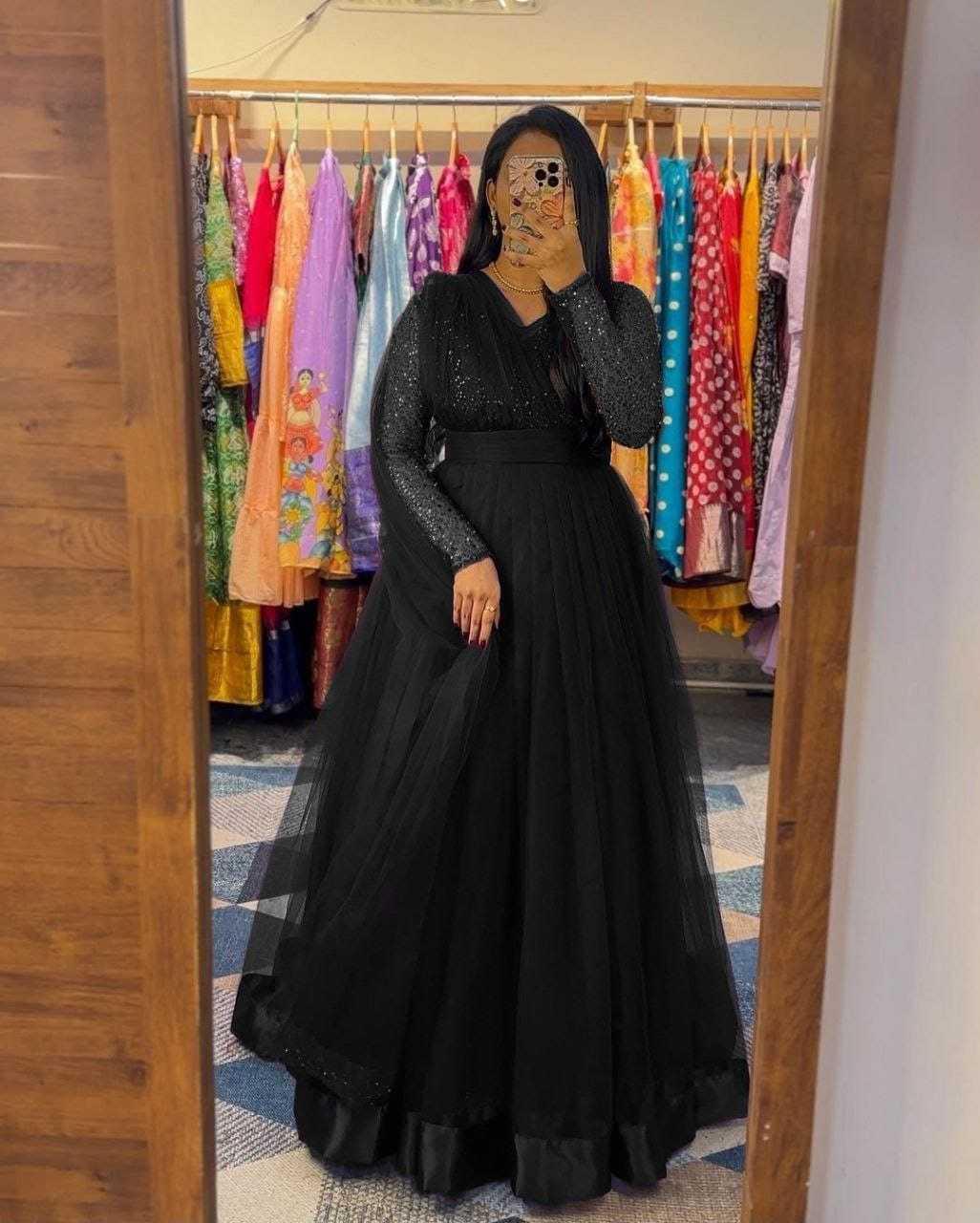Ynf Net RIN157 2804 Gowns Plus Size Collections Wholesale Party Gowns Net Gowns Gown With Belt Manufacturer