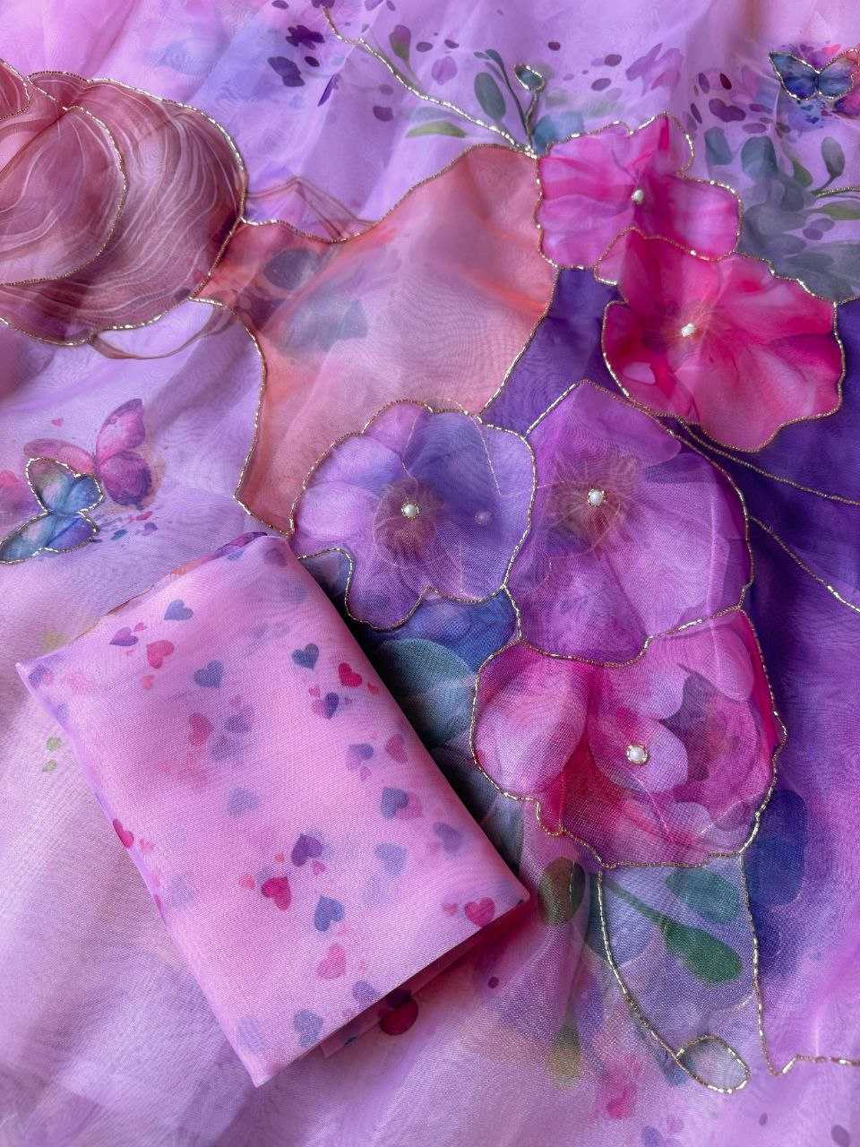 Ynf Organza KESH518 4345 Sarees Wholesale Organza Sarees Printed Sarees Hand Work Sarees Manufacturer