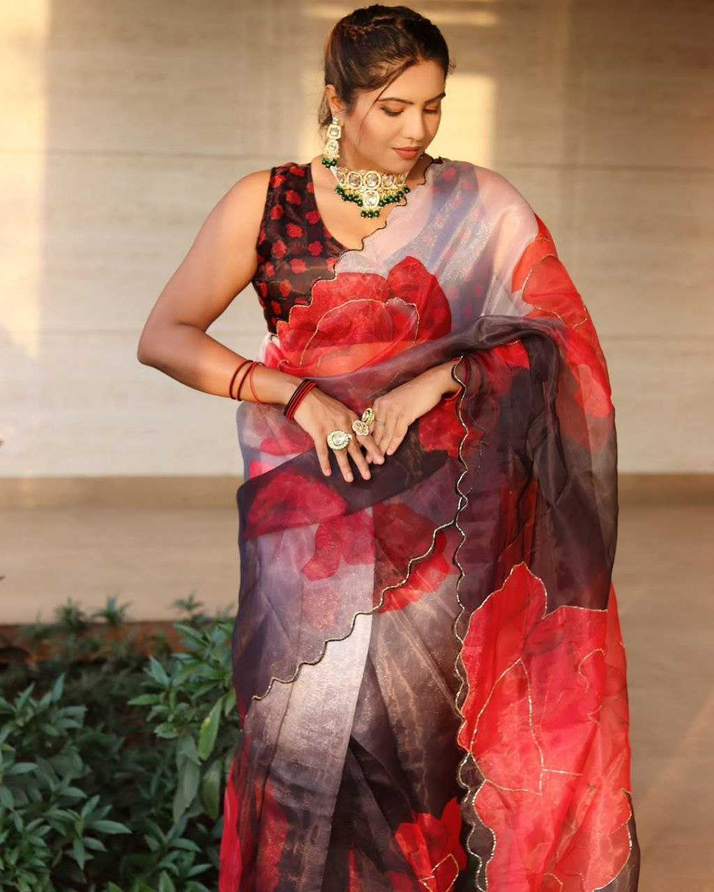 Ynf Organza KESH518 4352 Sarees Wholesale Organza Sarees Printed Sarees Hand Work Sarees Manufacturer