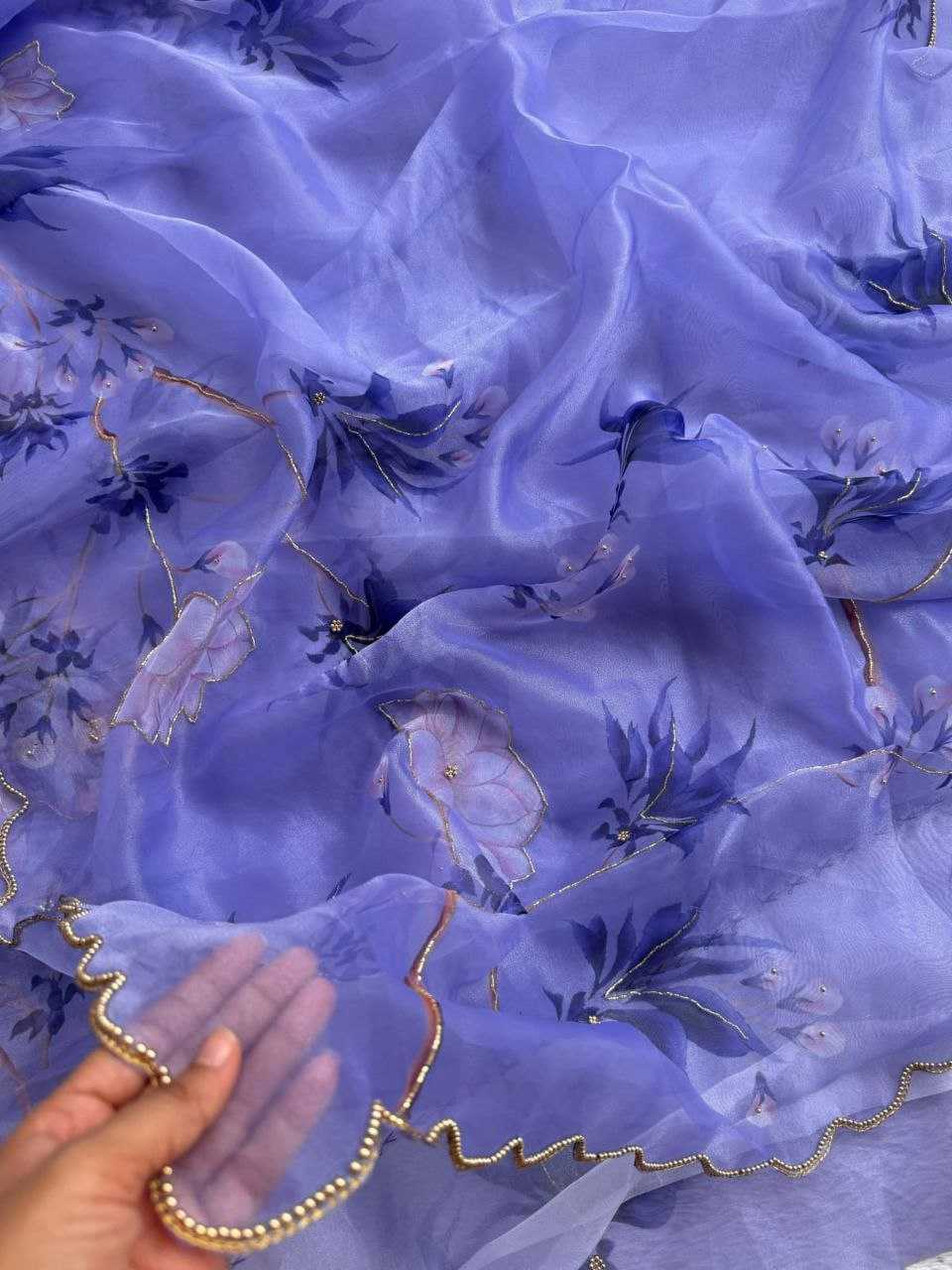 Ynf Organza KESH518 4356 Sarees Wholesale Organza Sarees Printed Sarees Hand Work Sarees Manufacturer