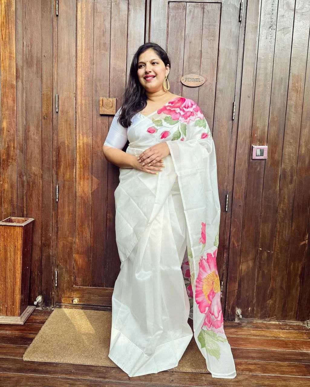 Ynf Organza KESH518 4362 Sarees Wholesale Organza Sarees Printed Sarees Hand Work Sarees Manufacturer