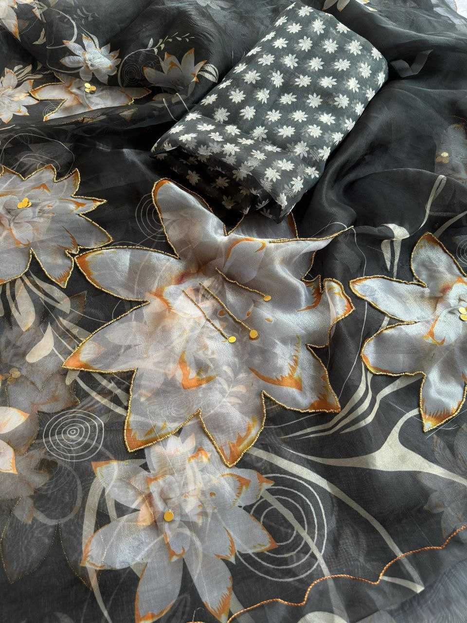 Ynf Organza KESH518 4364 Sarees Wholesale Organza Sarees Printed Sarees Hand Work Sarees Manufacturer