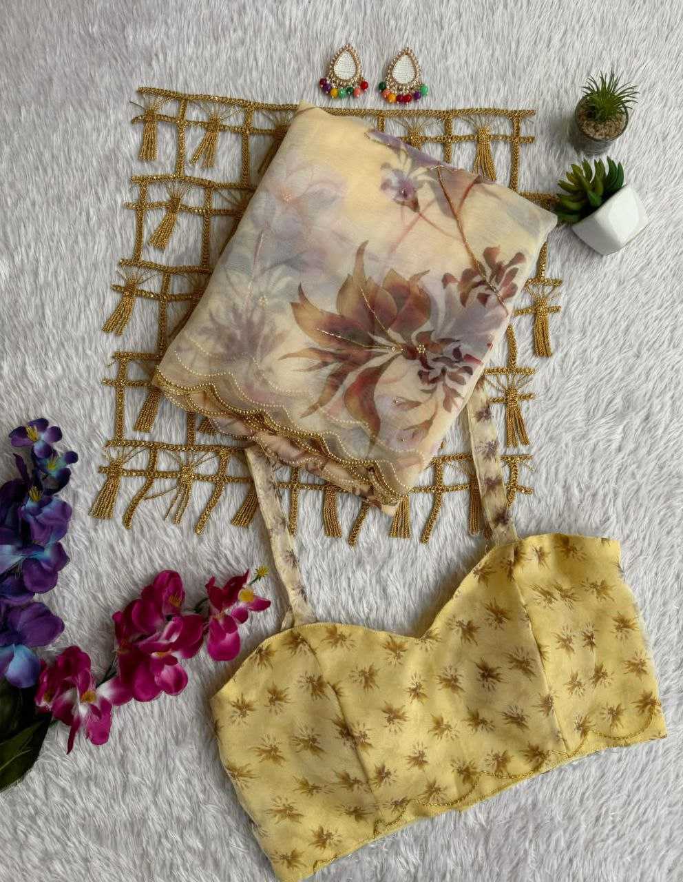 Ynf Organza KESH518 4367 Sarees Wholesale Organza Sarees Printed Sarees Hand Work Sarees Manufacturer