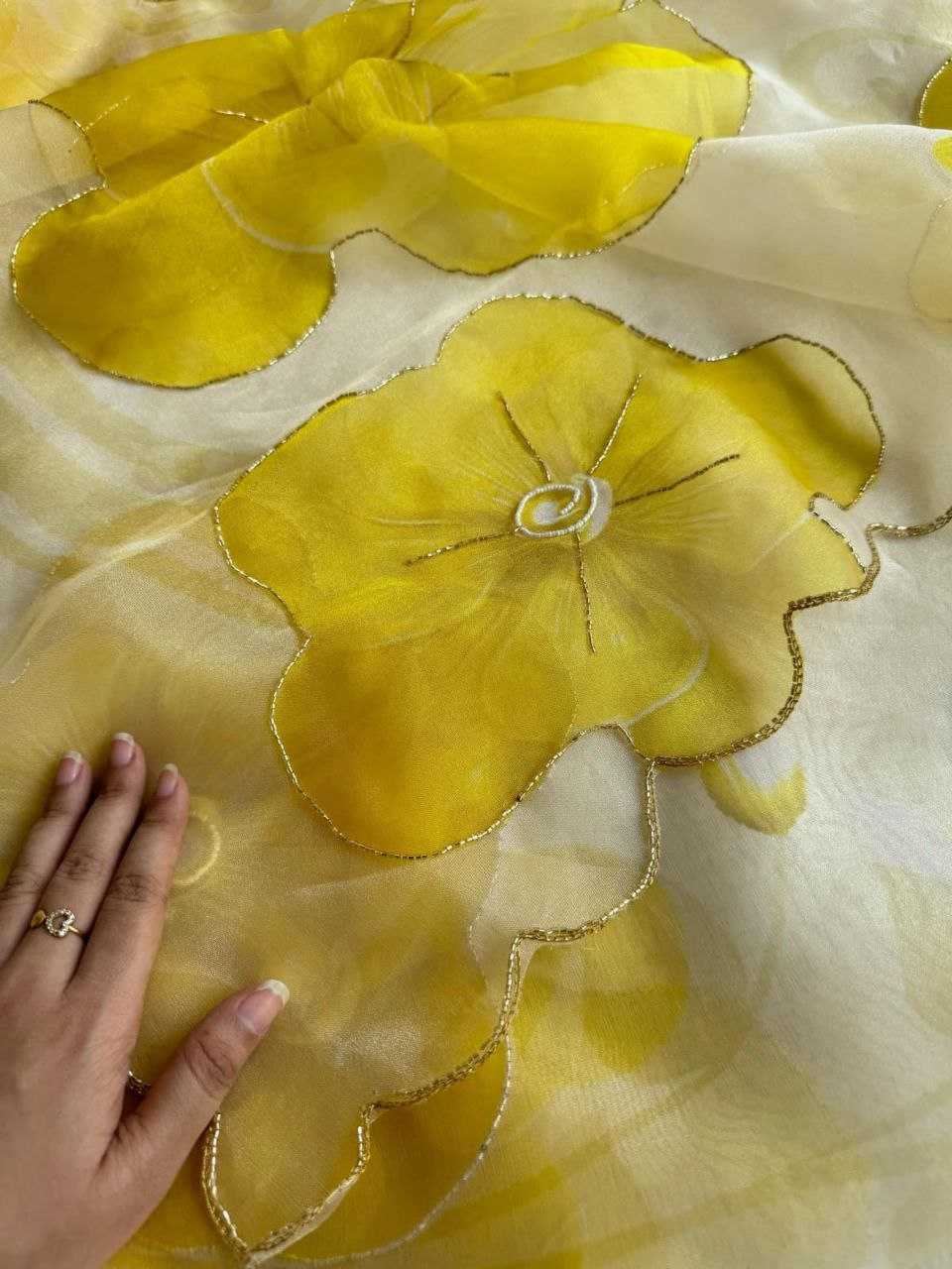 Ynf Organza KESH518 4378 Sarees Wholesale Organza Sarees Printed Sarees Hand Work Sarees Manufacturer