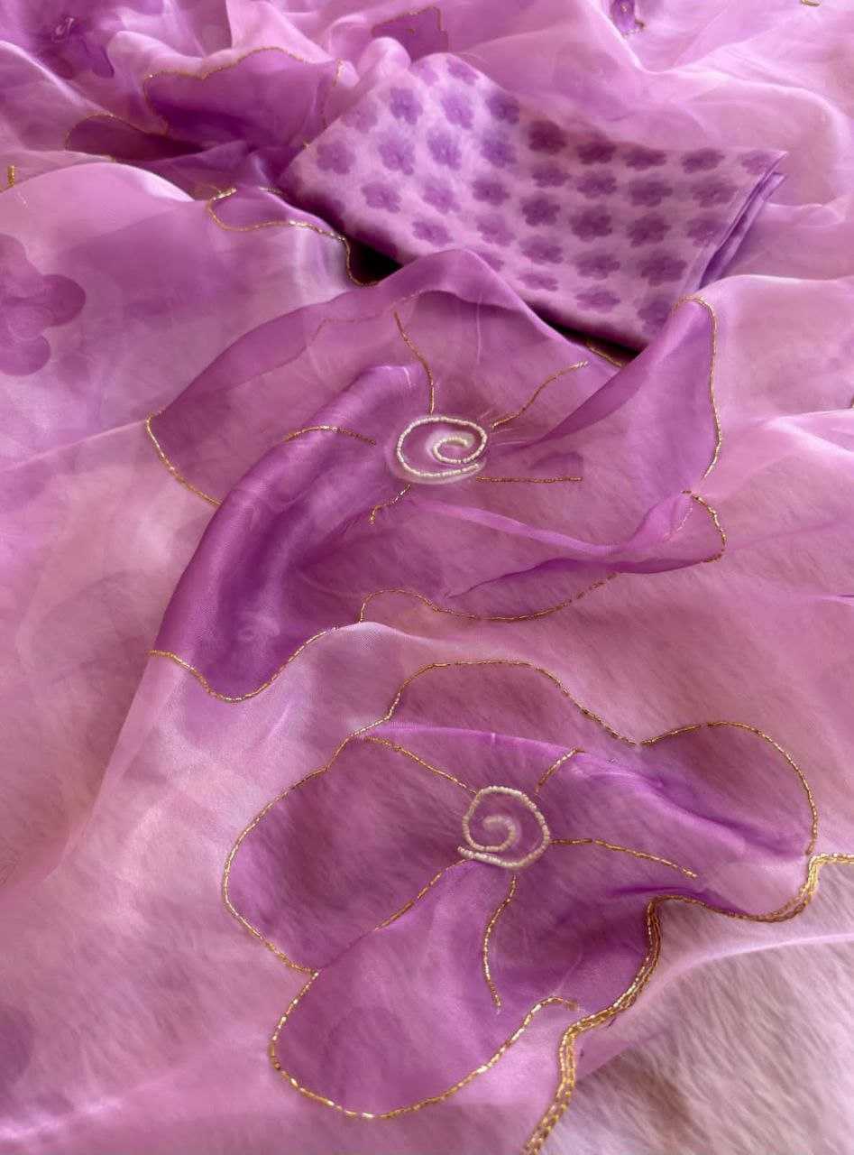 Ynf Organza KESH518 4379 Sarees Wholesale Organza Sarees Printed Sarees Hand Work Sarees Manufacturer