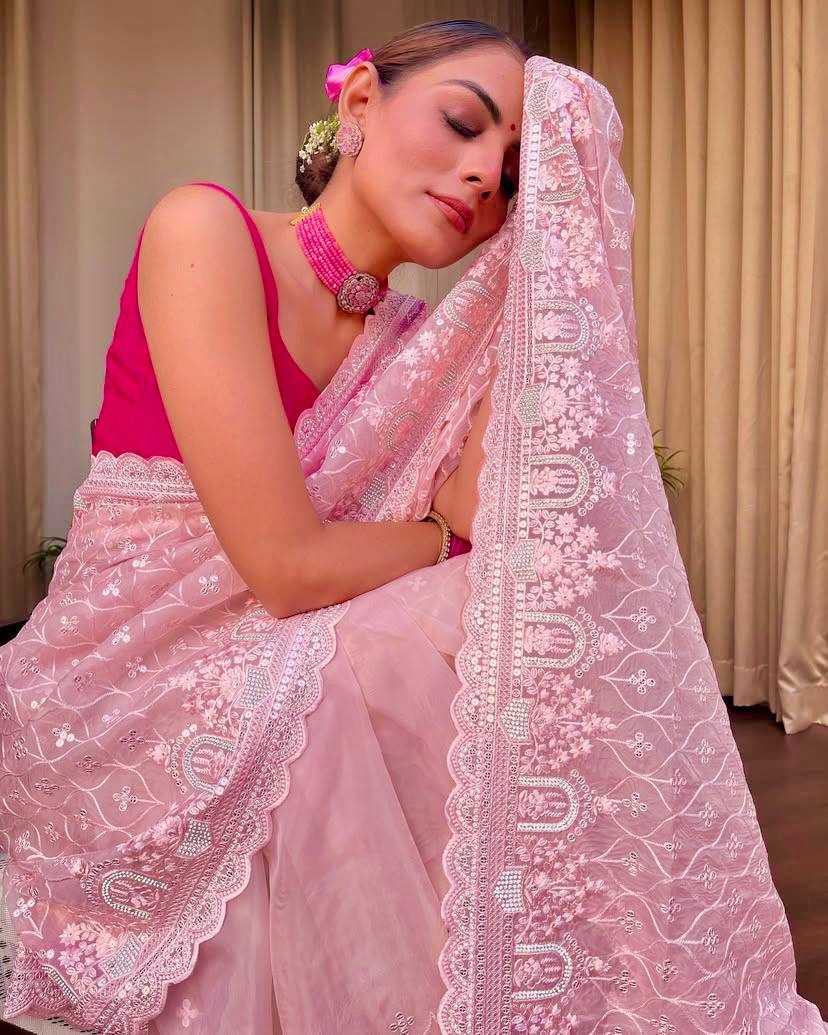 Ynf Organza KESH556 301 Sarees Wholesale Sequence Sarees Work Sarees Manufacturer