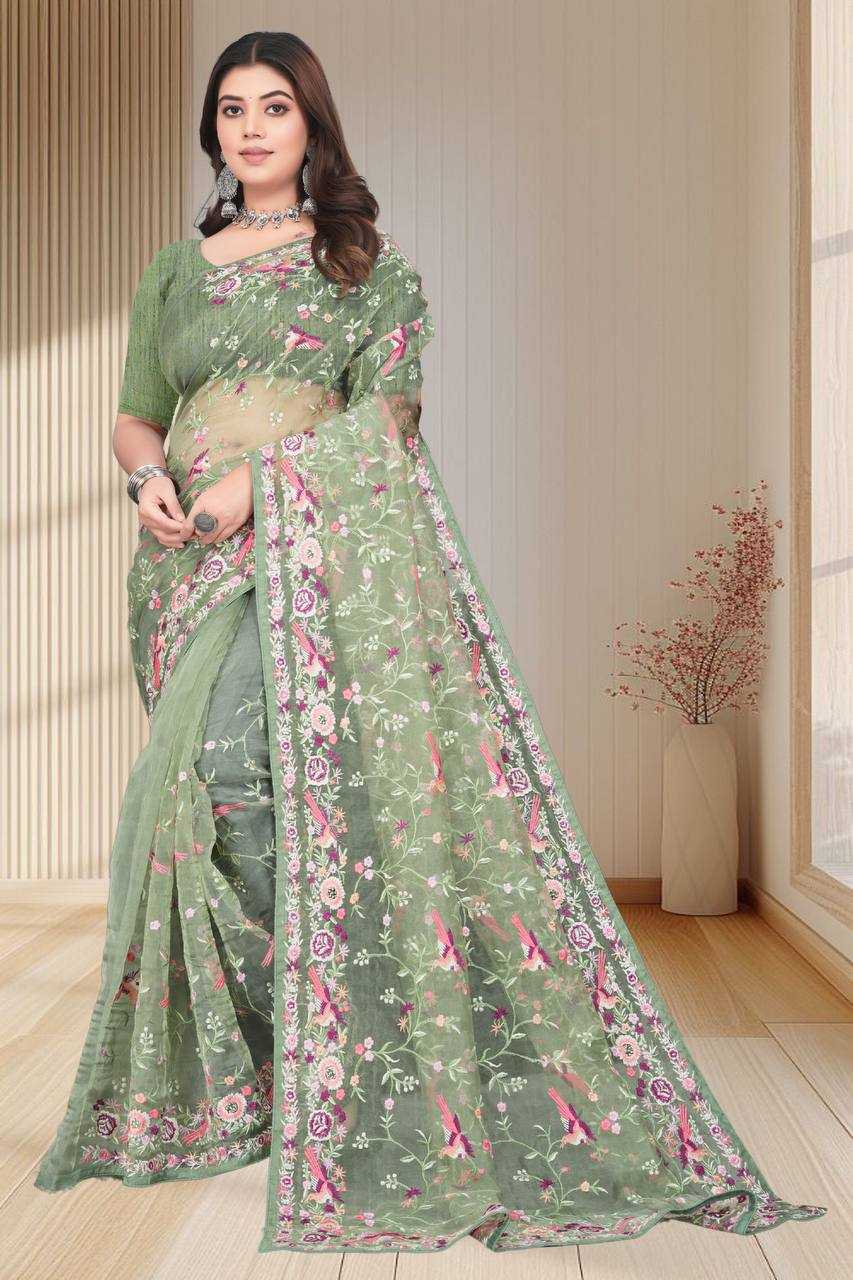 Ynf Organza KESH556 317 Sarees Wholesale Organza Sarees Embroidered Sarees Manufacturer