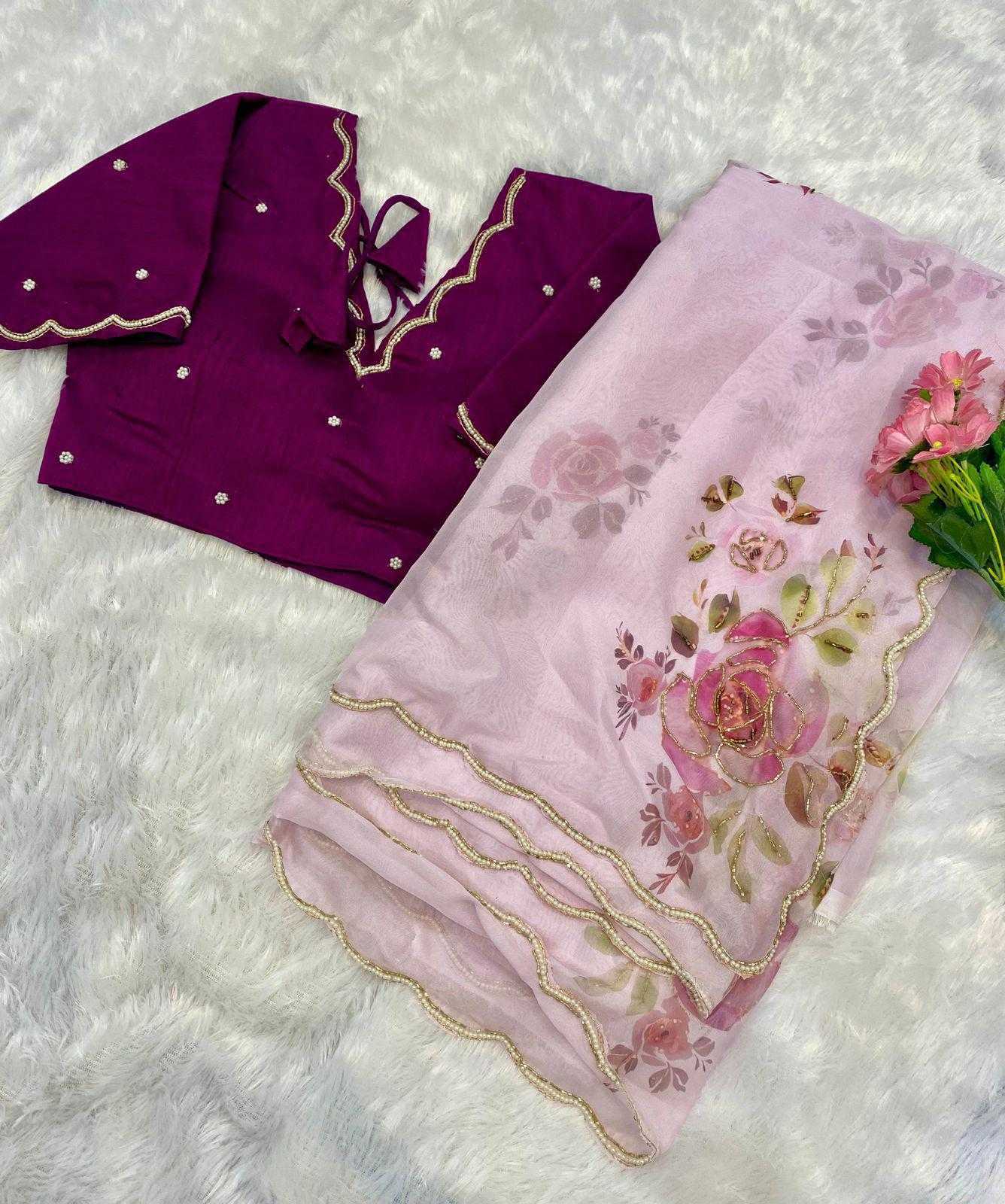 Ynf Organza RIN164 38 Sarees Wholesale Organza Sarees Hand Work Sarees Satin Sarees Manufacturer