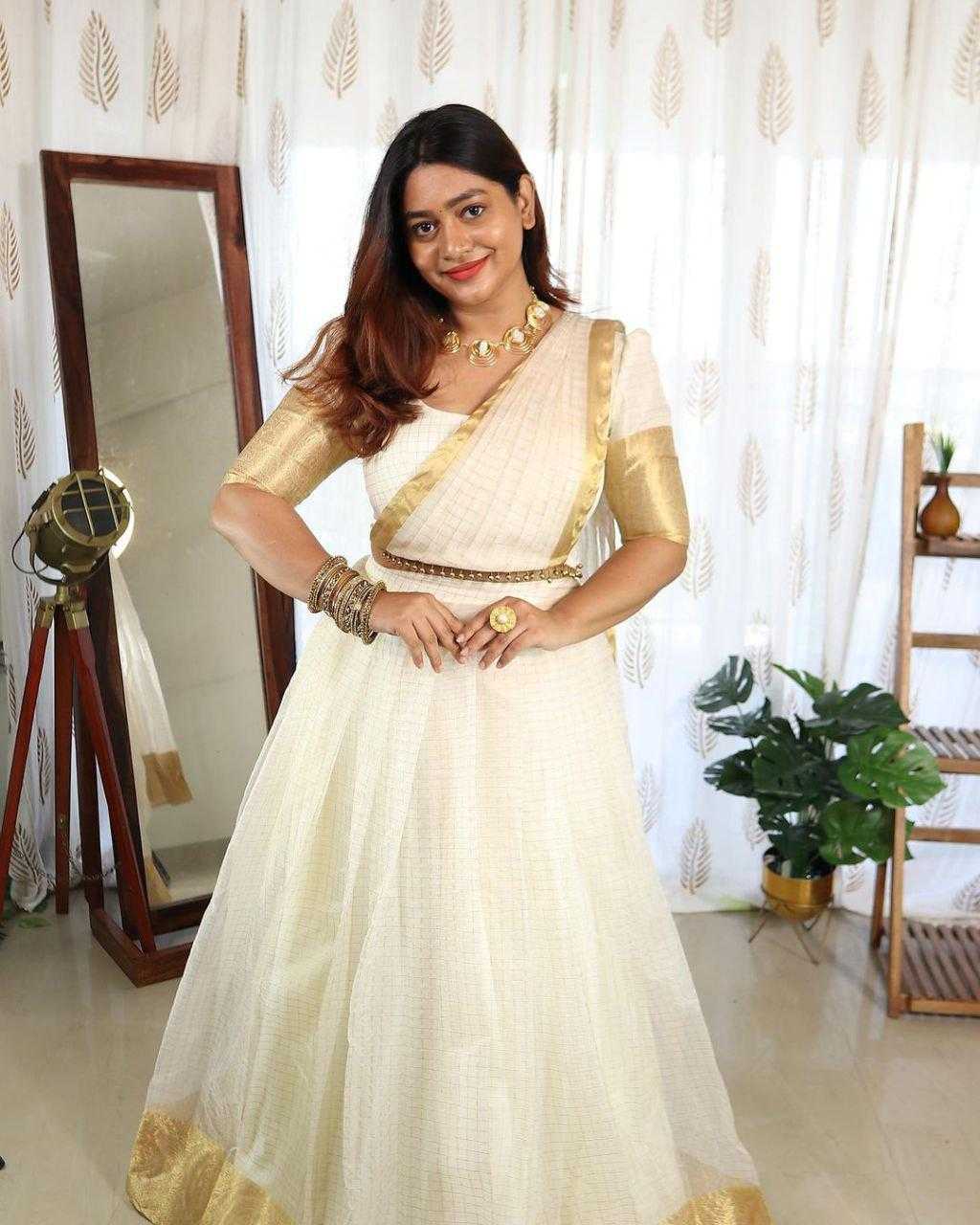 Ynf Organza RIN222 Onam super Lehengas Festive Collections Wholesale Designer Lehenga White Lehenga Onam Collections Manufacturer