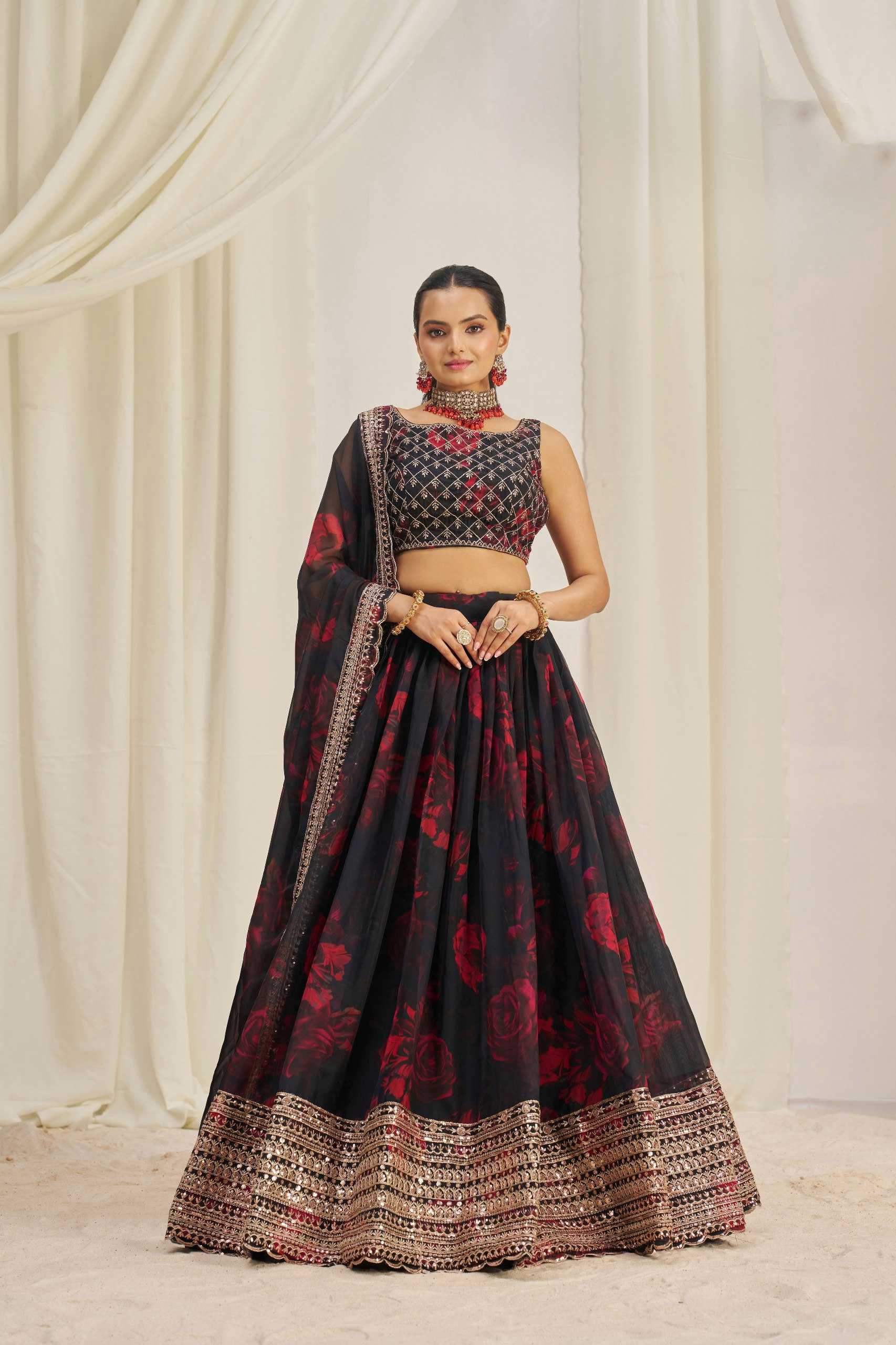 Ynf Organza RIN228 326 Lehengas Wholesale Fancy Lehenga Printed Lehenga Zari Work Lehenga Sequins Lehenga Manufacturer
