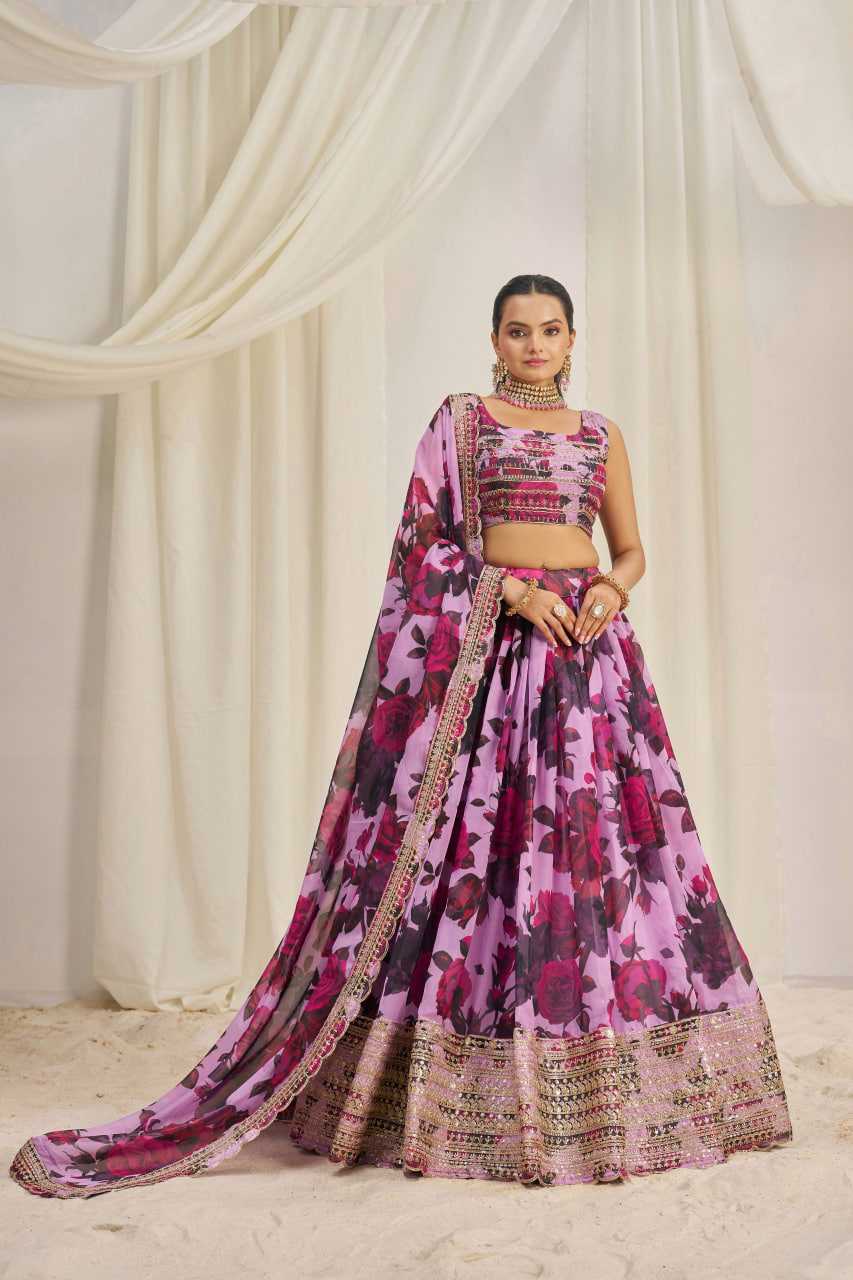 Ynf Organza RIN228 327 Lehengas Wedding Collections Festive Collections Wholesale Printed Lehenga Floral Lehenga Lehenga With Blouse Manufacturer