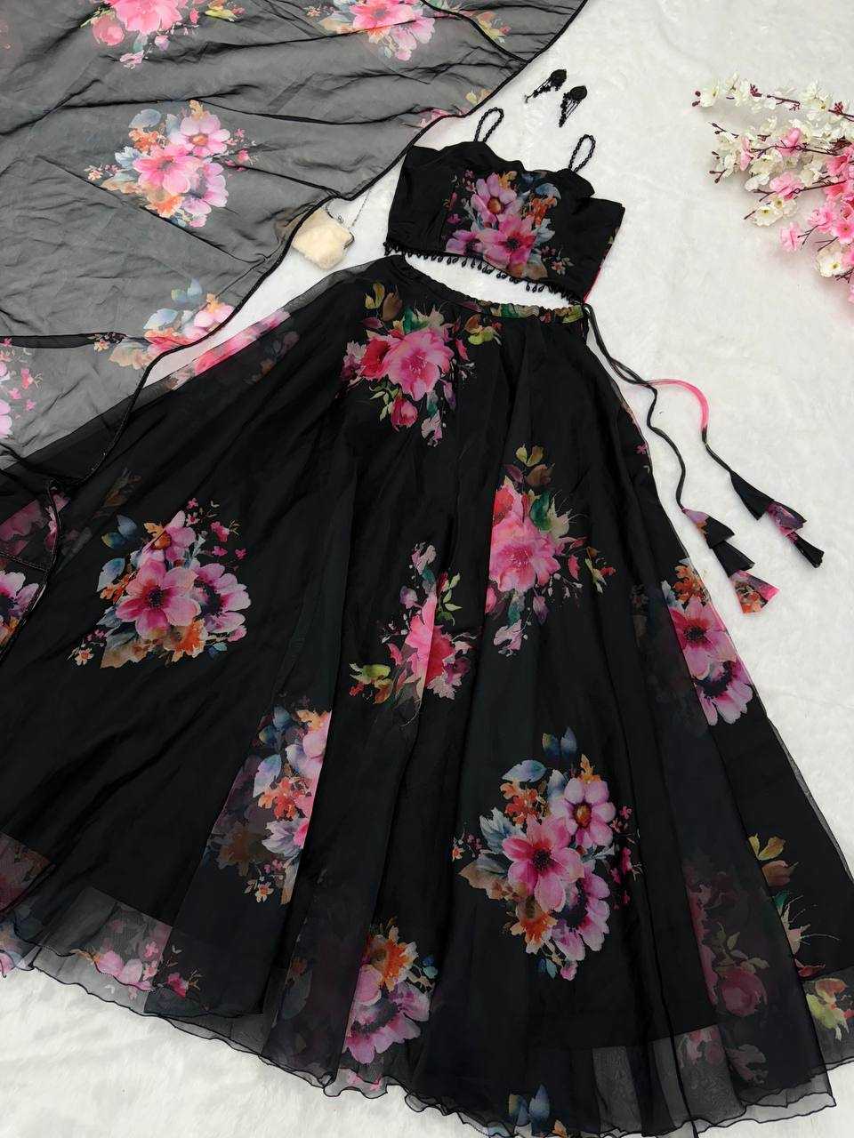 Ynf Organza Silk KESH154 304 Lehengas Wedding Collections Festive Collections Wholesale Printed Lehenga Floral Lehenga Lehenga With Blouse Manufacturer