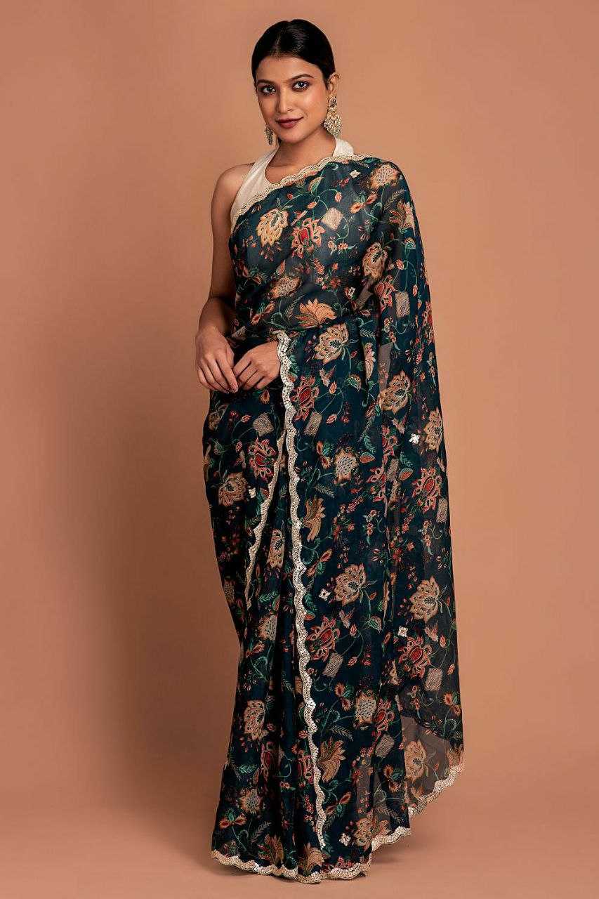 Ynf Organza Silk KESH527 302 Sarees Wholesale Designer Sarees Organza Sarees Printed Sarees Manufacturer
