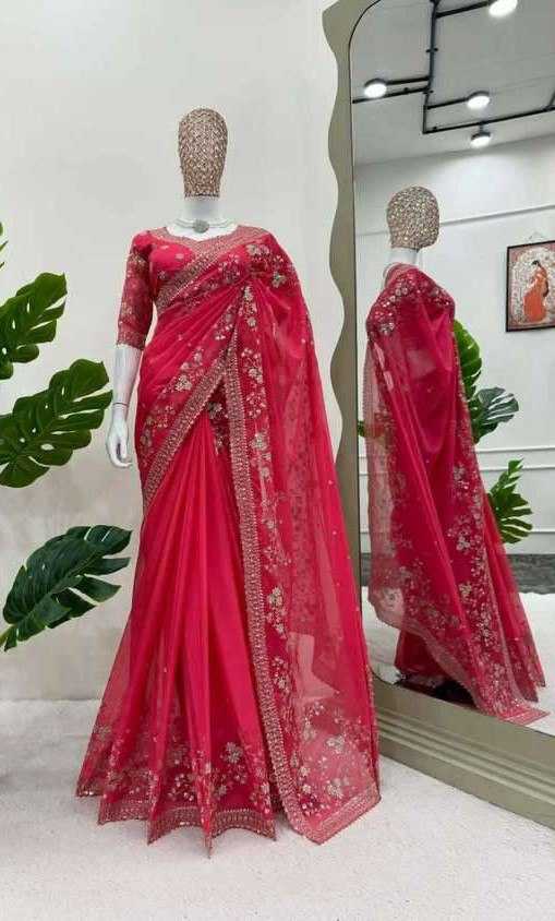 Ynf Organza Silk RIN131 416 Silk Sarees Wholesale Party Wear Silk Sarees Designer Silk Sarees Embroidered Silk Sarees Manufacturer