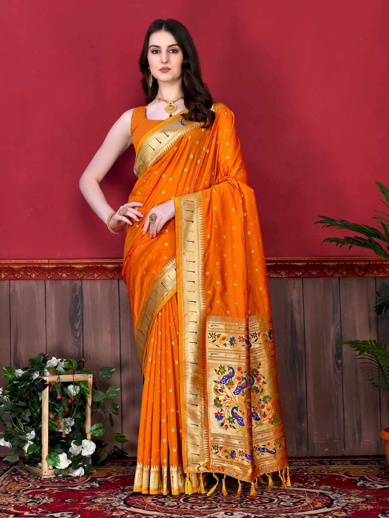 Ynf Paithani Silk RIN150 211 Silk Sarees Wholesale Designer Silk Sarees Zari Border Silk Sarees Manufacturer
