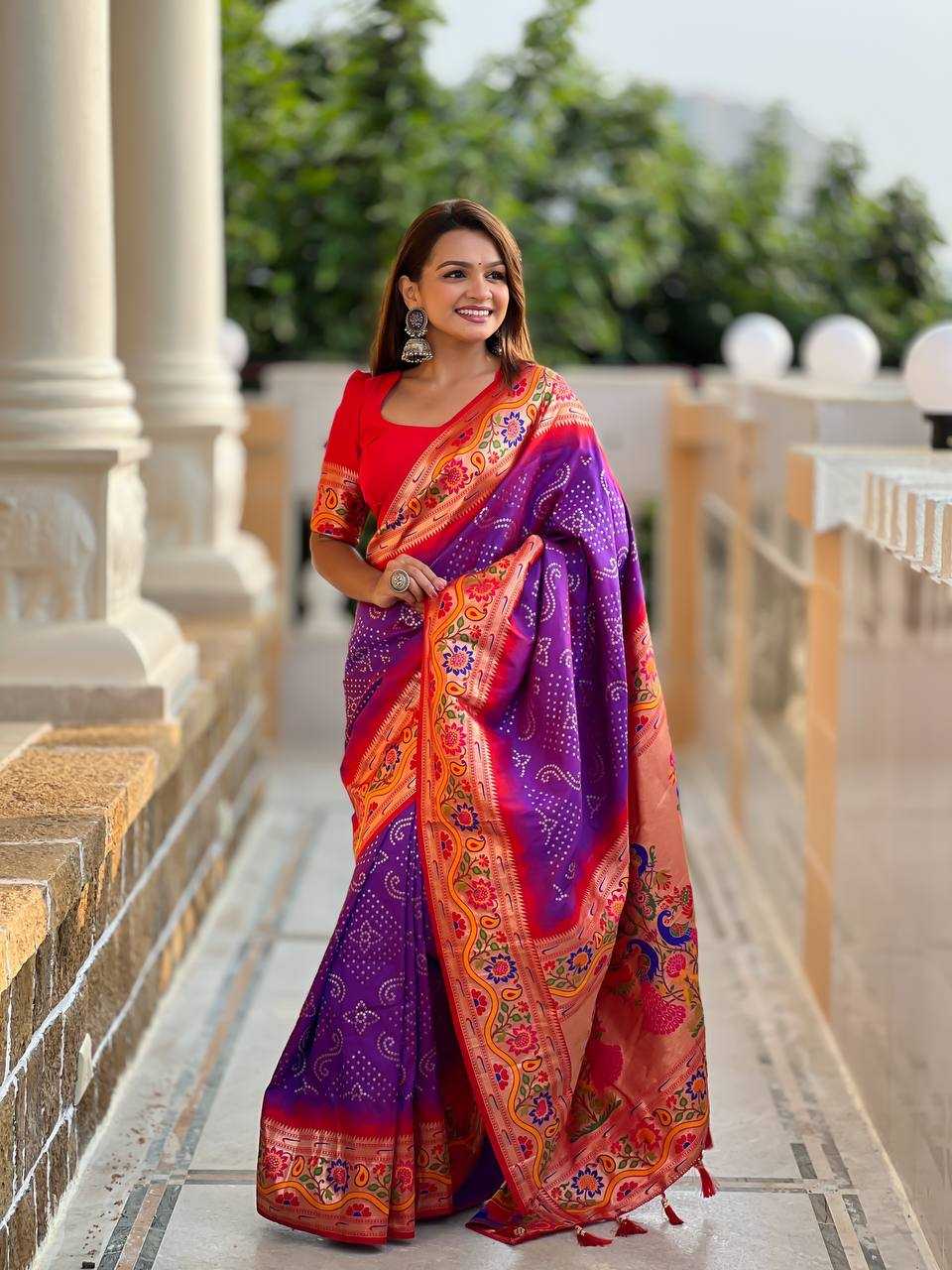 Ynf Paithani Silk RIN150 Bandhani Paithani Silk Sarees Wedding Collections Wholesale Designer Silk Sarees Wedding Outfits Manufacturer