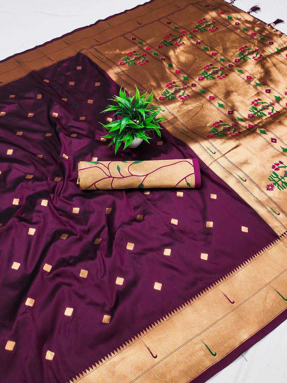Ynf Paithani Silk RIN150 Raffel Paithani Silk Sarees Wedding Collections Festive Collections Wholesale Paithani Sarees Traditional Silk Sarees Silk Sarees With Blouse Manufacturer
