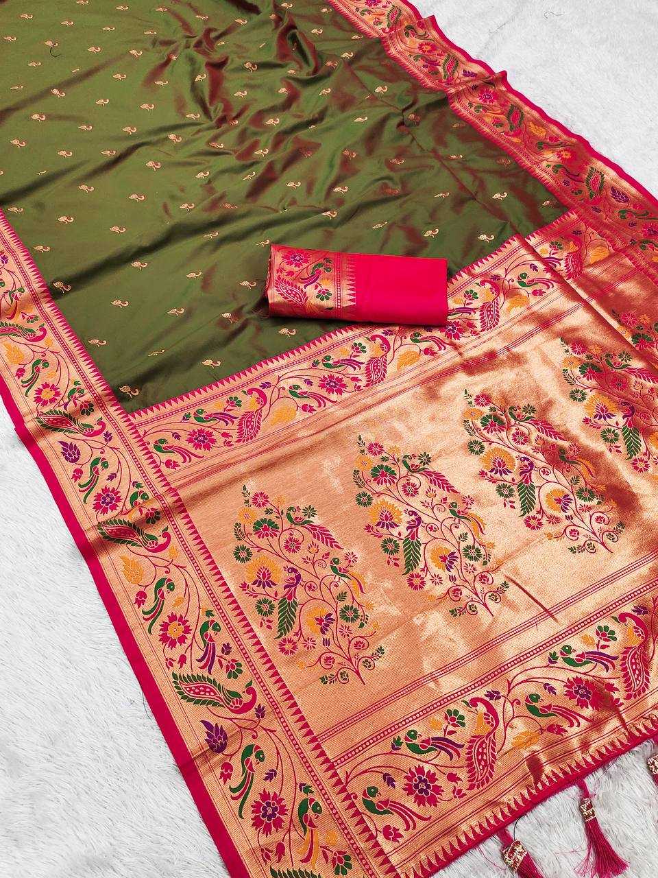 Ynf Paithani Silk RIN150 Royal Paithani Vol - 2 Silk Sarees Wedding Collections Festive Collections Wholesale Paithani Sarees Traditional Silk Sarees Silk Sarees With Blouse Manufacturer