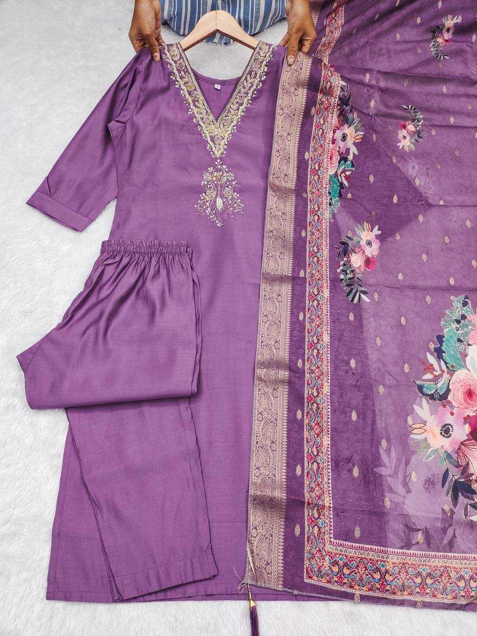 Ynf Premium Roman Silk RIN131 301 Suits & Dresses Wedding Collections Festive Collections Wholesale Ladies Silk Suit Designer Suits Handwork Suits Manufacturer