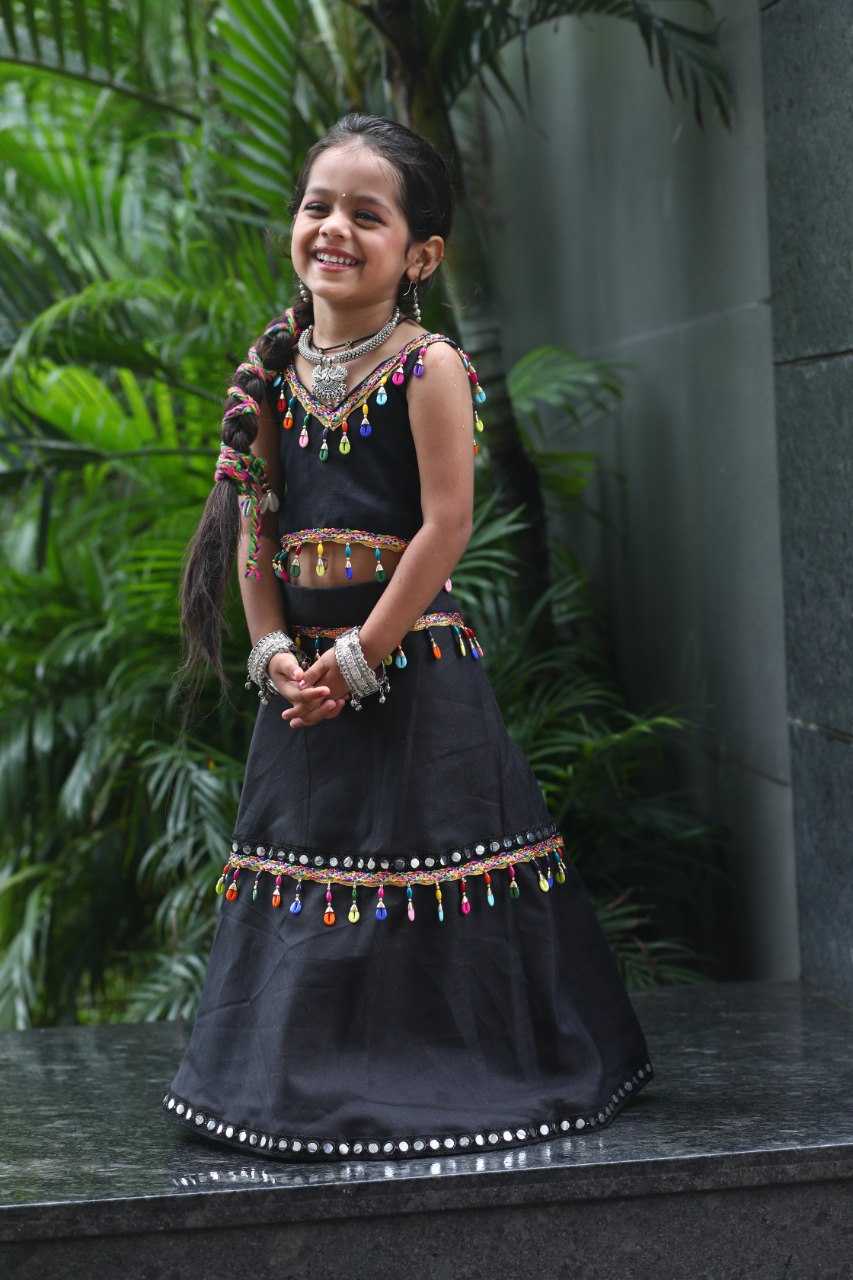 Ynf Premium Roman Silk RIN227 SIYA-2 Kids Wear Festive Collections Wholesale Kids Lehenga Choli Kids Navratri Outfits Kids Silk Dress Manufacturer