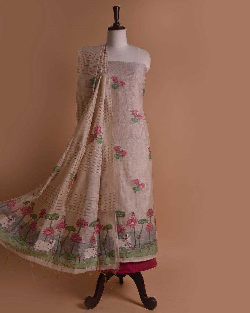 Ynf Pure Cotton KESH532 MUGA COTTON SUIT 1012 Suits & Dresses Wholesale Unstitched Suits Embroidery Suits Cotton Suits Manufacturer