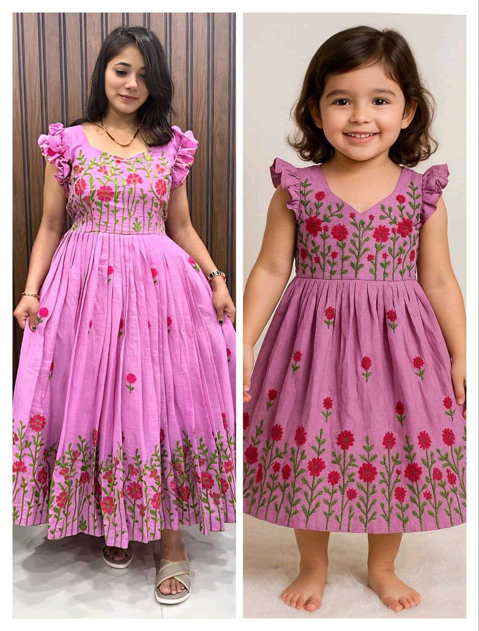 Ynf Pure Cotton RIN161 COMBO Suits & Dresses Wedding Collections Mother & Daughter Combo Wholesale Wedding Outfits Mother Daughter Casual Dresses Manufacturer