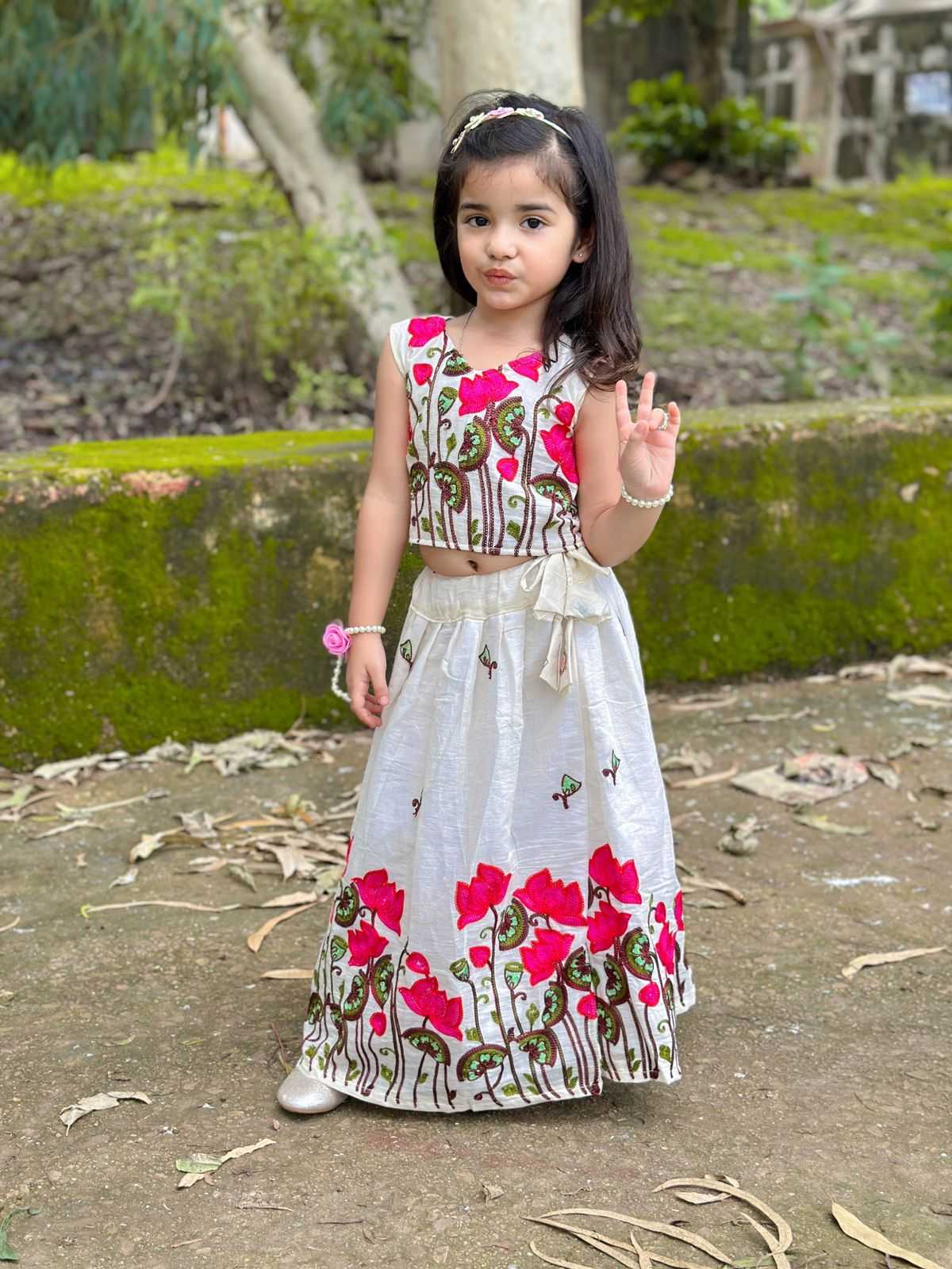 Ynf Pure Cotton RIN235 BROD Kids Wear Festive Collections Wholesale Kids Lehenga Kids Lehenga Choli Onam Collections Manufacturer