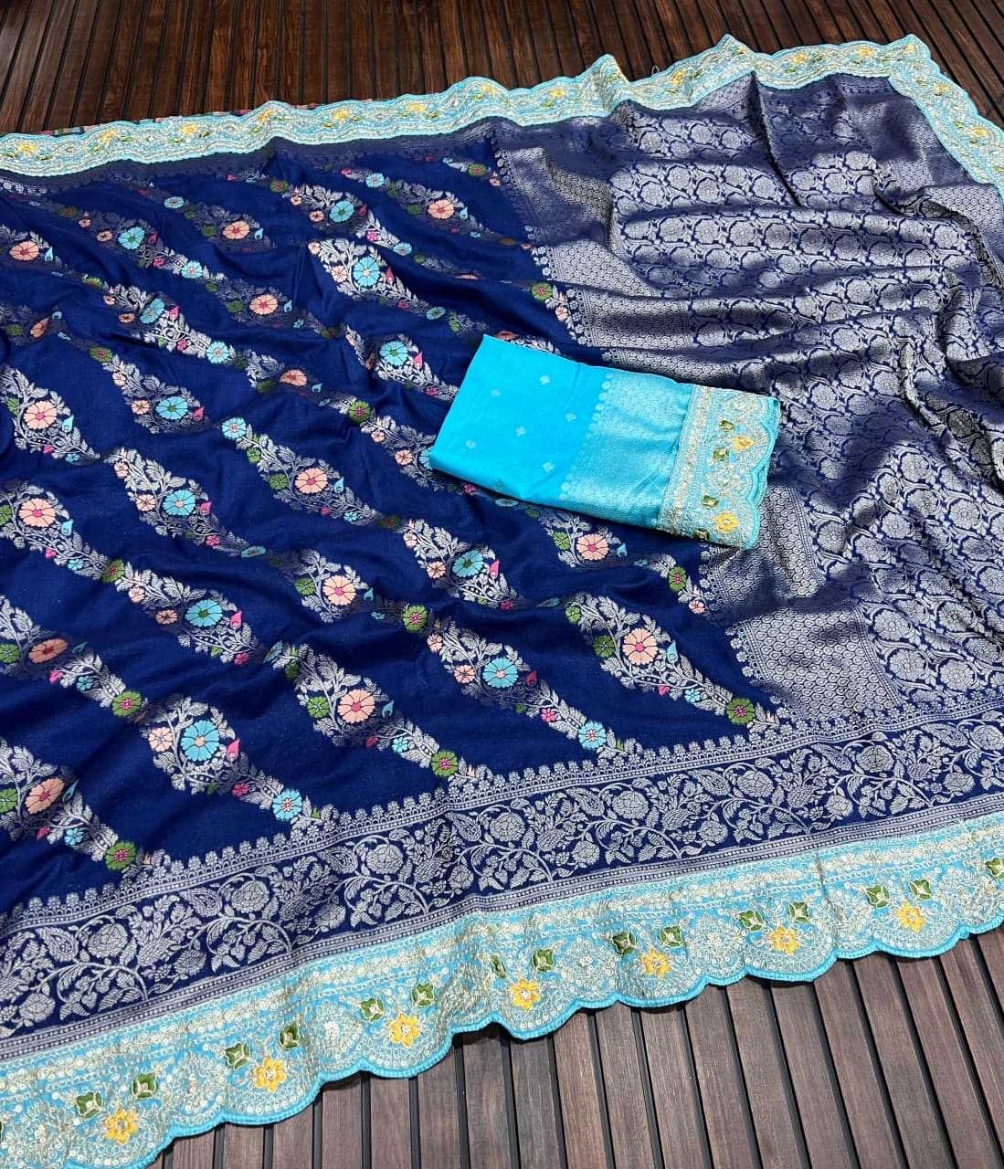 Ynf Pure Crepe RIN225 948 Sarees Wedding Collections Festive Collections Wholesale Georgette Sarees Embroidered Sarees Festive Sarees Manufacturer