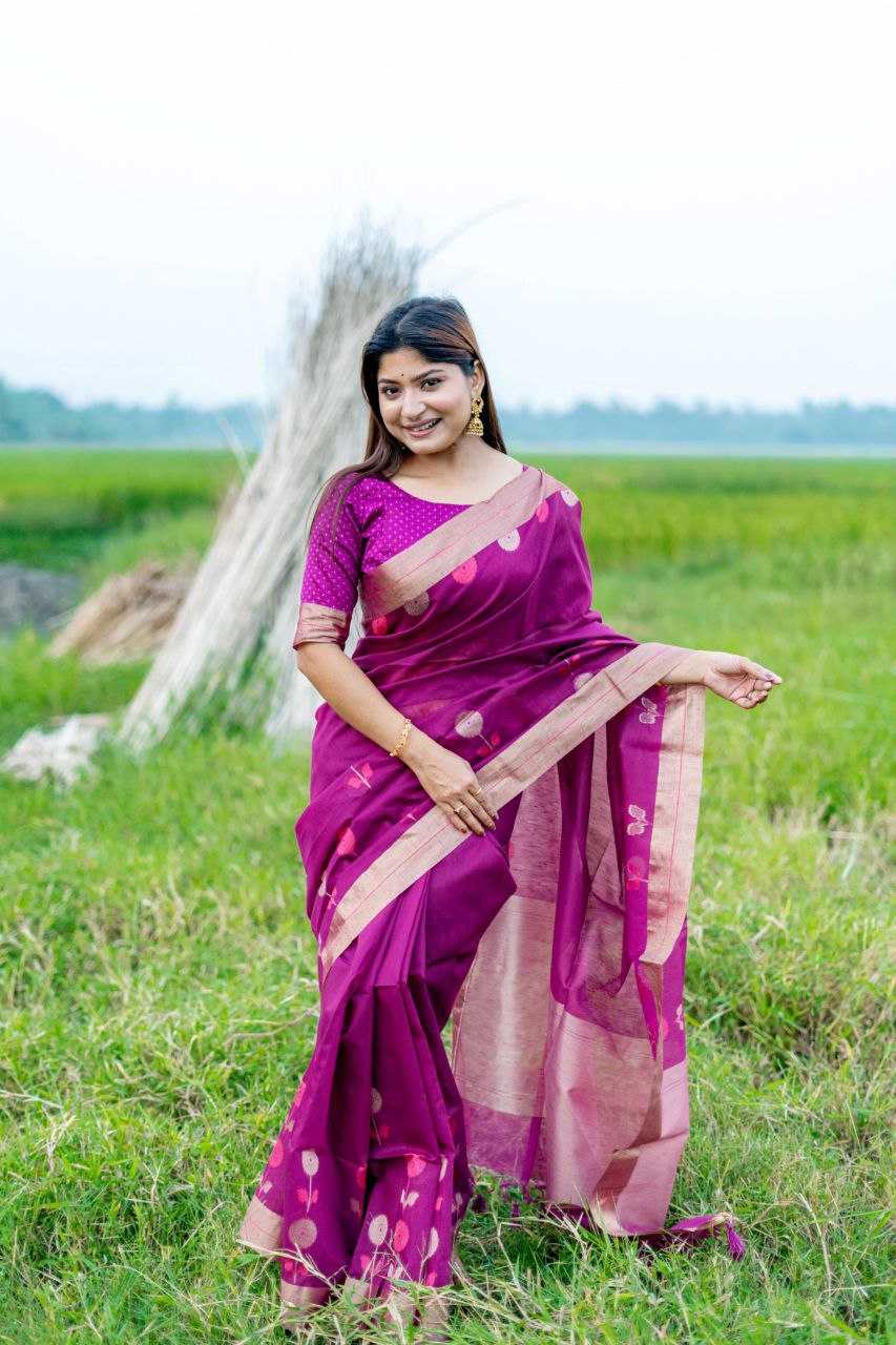 Ynf Pure Linen KESH532 MUKHI SILK Sarees Wedding Collections Festive Collections Wholesale Floral Sarees Traditional Sarees Linen Sarees Manufacturer