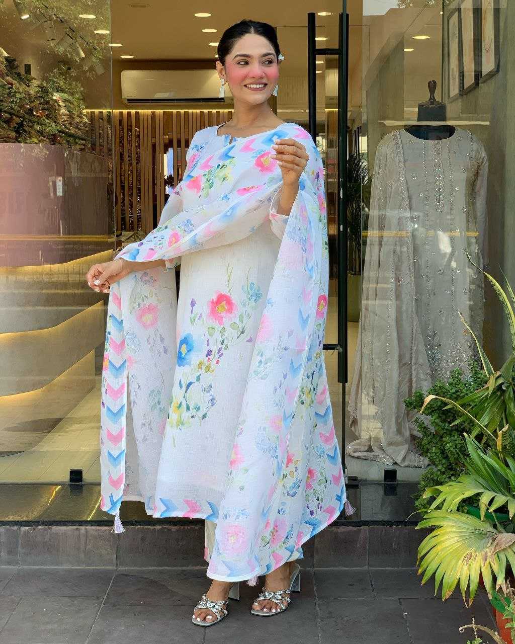 Ynf Pure Linen RIN217 327 Suits & Dresses Wedding Collections Festive Collections Wholesale Designer dresses Printed Dresses Wedding Outfits Manufacturer